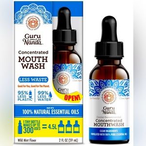 Guru‎ Nanda Concentrated Mouthwash Wild Mint 2 fl oz Essential Oils